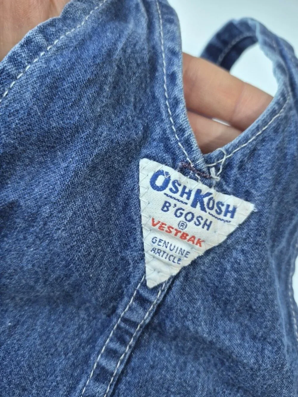 Vintage OshKosh B'Gosh Vestbak Denim Bib Overalls 24 Months USA 100% Cotton